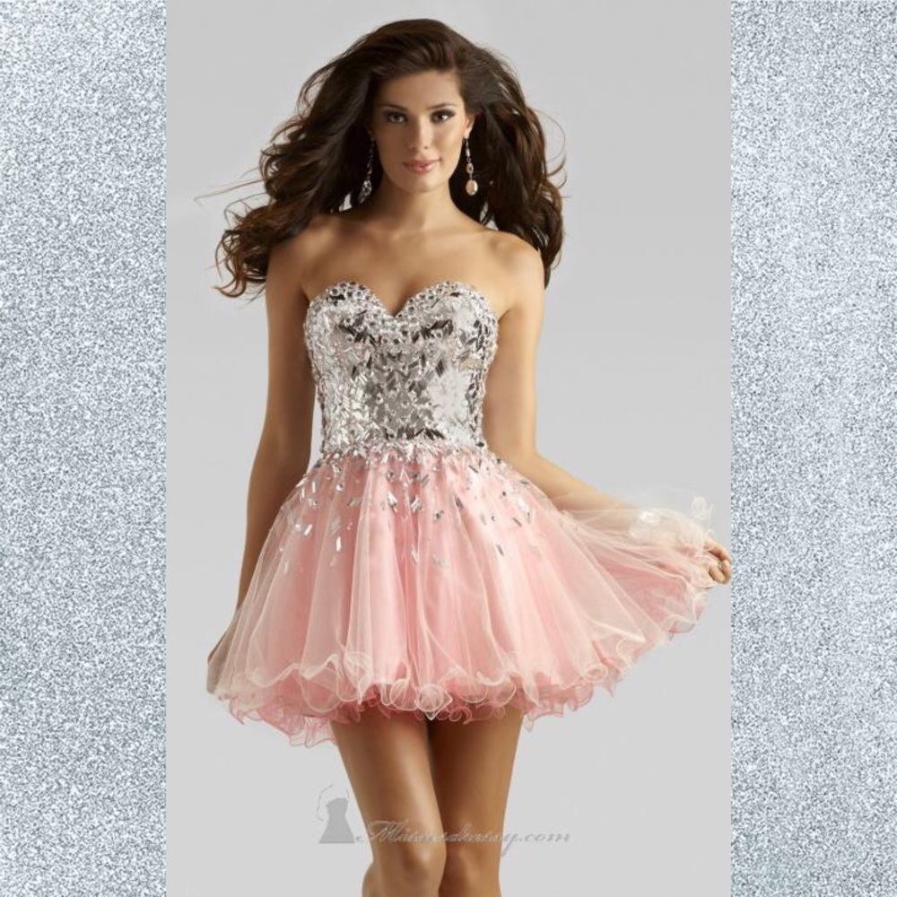 Clarisse 2391 Homecoming Sparkle Pink Dress
